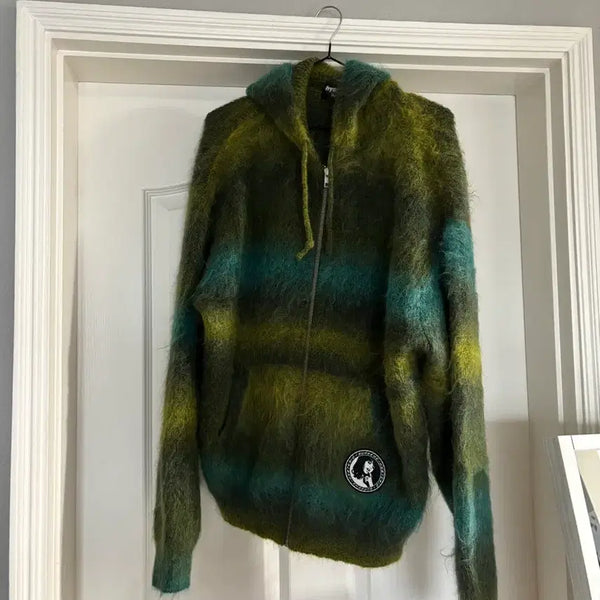[BUNJANG] Supreme x Hysteric Glamour Mohair Hooded Zip-Up Green / [L] 슈프림 히스테릭글래머 모헤어 후드집업