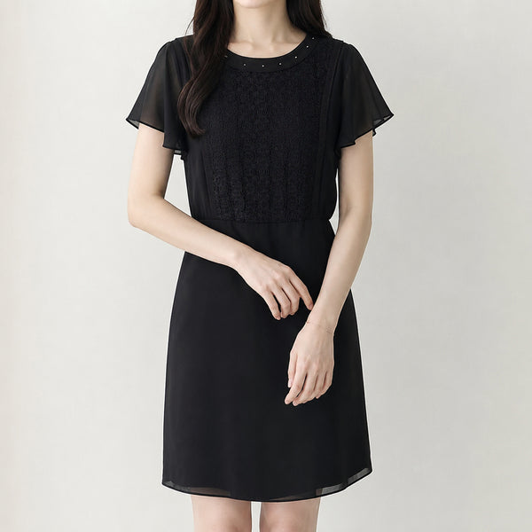 [BUNJANG] Isabey Lace Mix Chiffon Dress / [66]이사베이 레이스 믹스 쉬폰 원피스