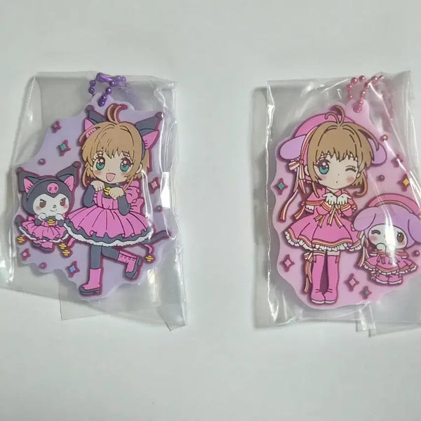 [BUNJANG] Cardcaptor Sakura Sanrio Collaboration Rubber Keychain (Set of 2) / 카드캡터체리 산리오 콜라보 러버 키링 2종
