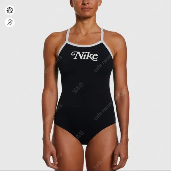 [BUNJANG] Nike Swim Heritage Retro Logo Racerback Swimsuit Black 26 / 나이키 스윔 헤리티지 레트로 로고 레이서백 블랙26