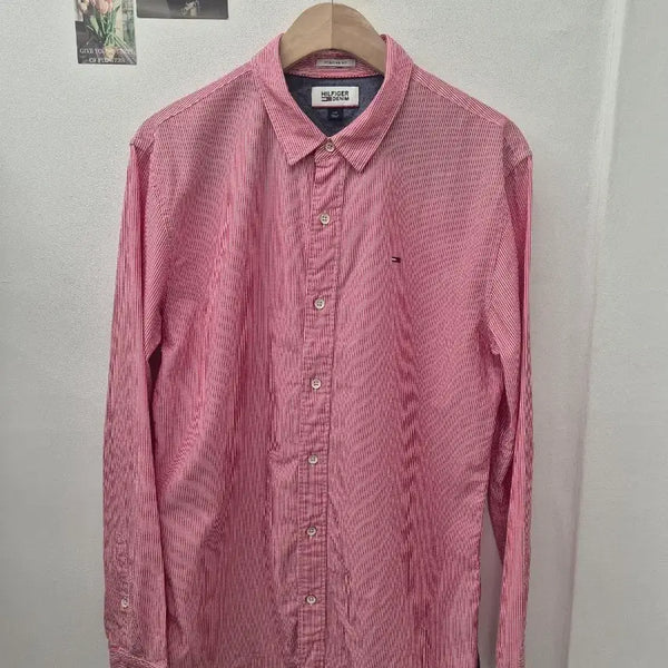 [BUNJANG] Tommy Hilfiger Pink Stripe Shirt - Size L / 타미힐피거 핑크 스트라이프 셔츠 L 사이즈