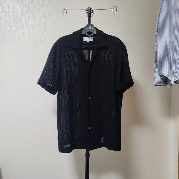 [BUNJANG] The King Archives Black Knit Shirt Size 1 / 킹아카이브 블랙 니트 셔츠 1