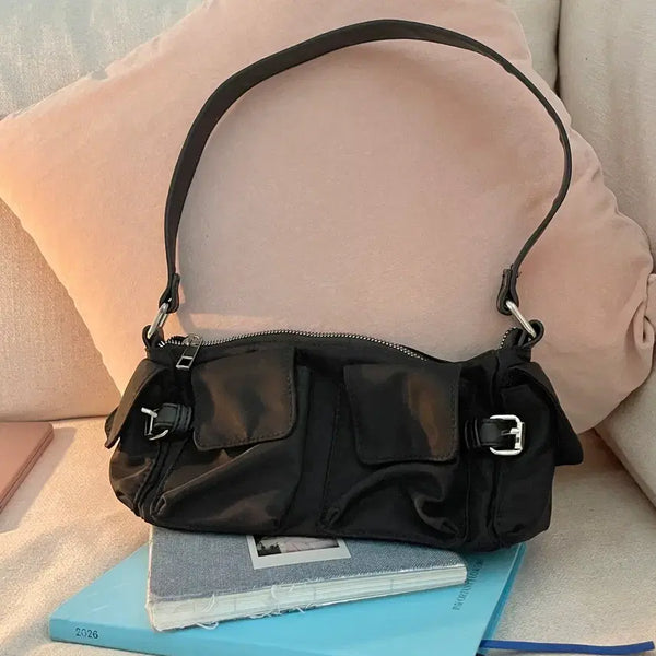 [BUNJANG] ASOS Black Mini Buckle Pocket Shoulder Bag / ASOS 영국 브랜드 블랙 미니 버클 포켓 숄더백 가방