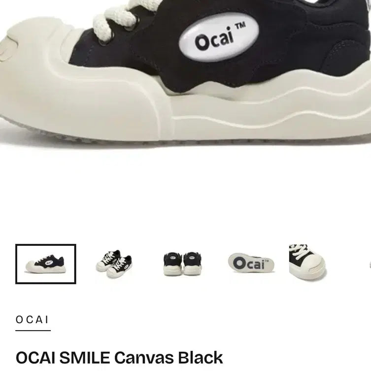 [BUNJANG] Ocai Smile Canvas Black Size 43 / Ocai 오카이 스마일 캔버스 블랙