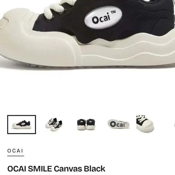 [BUNJANG] Ocai Smile Canvas Black Size 43 / Ocai 오카이 스마일 캔버스 블랙