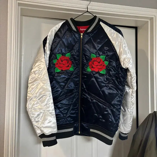 [BUNJANG] Supreme Satin Quilted Bomber Jacket 13FW / [M] 슈프림 사틴 퀼티드 봄버 자켓 13fw