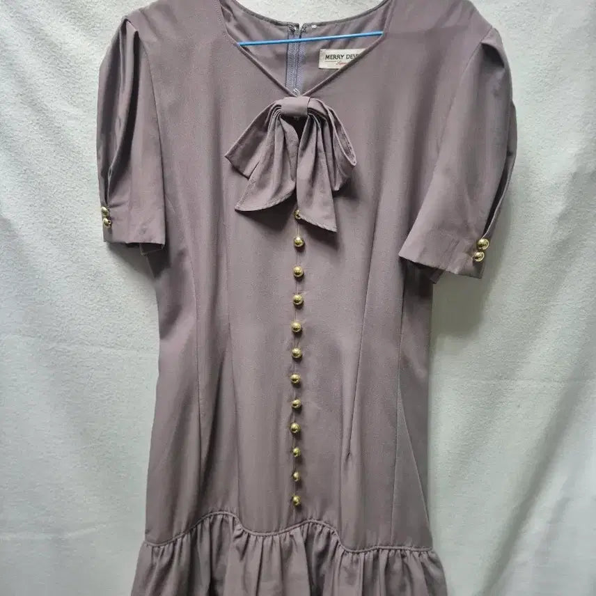 [BUNJANG] Mary Jane Puff Sleeve Ribbon Frill Dress M / 메리제인 퍼프소매 리본 프릴 원피스 M