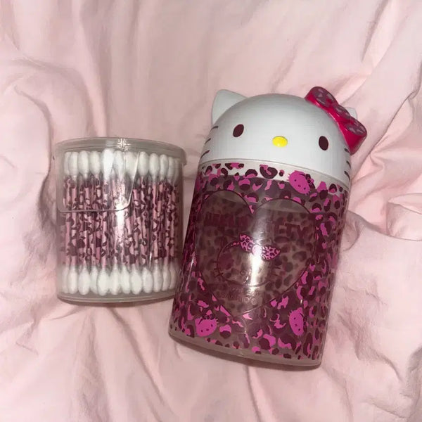 [BUNJANG] Hello Kitty Leopard Print Cotton Swab Case / 고전 헬로키티 호피 레오파드 면봉 케이스 소품케이스