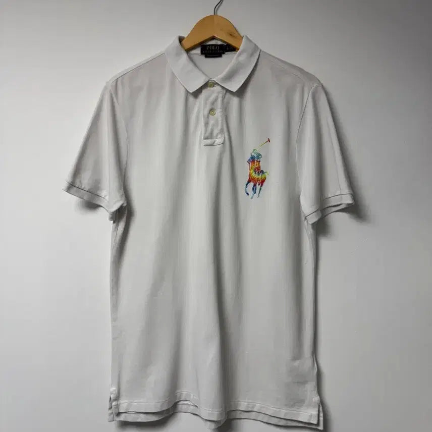 [BUNJANG] Polo Ralph Lauren Tie-Dye Big Pony Polo Shirt White L / 폴로랄프로렌 타이다이 빅포니 카라티 반팔 화이트 L