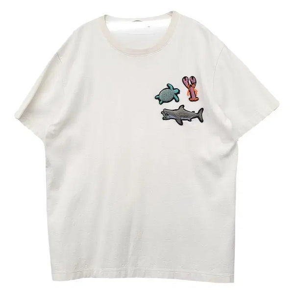 [BUNJANG] Louis Vuitton Embellished Animal Monogram Short Sleeve T-Shirt XL / 루이비통 비즈 애니멀 풀 모노그램 반팔티 XL