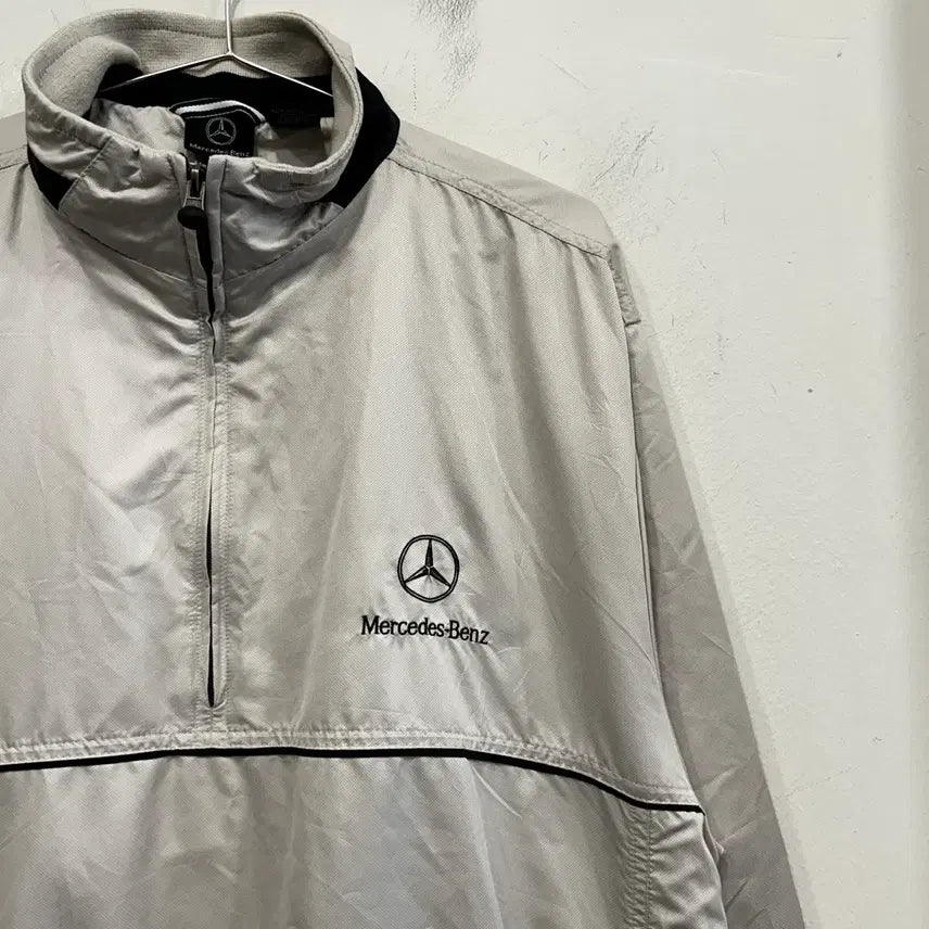 [BUNJANG] Mercedes-Benz Half-Zip Nylon Anorak / 메르세데스 벤츠 반집업 나일론 아노락