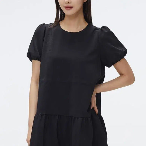 [BUNJANG] Spao Seersucker Puff Sleeve Mini Dress / 스파오 시어서커 원피스