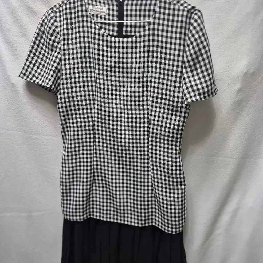 [BUNJANG] Black Plaid Ruffle Midi Dress Size M / 체크무늬 원피스 프릴 블랙 M