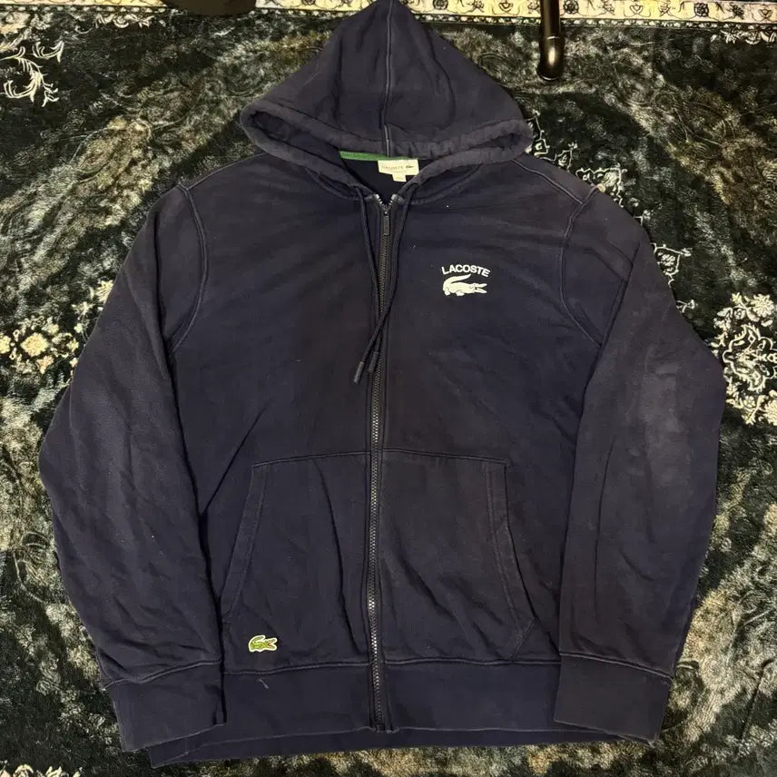 [BUNJANG] Lacoste Big Logo Hoodie Zip-up (105) / 라코스테 빅로고 후드집업
