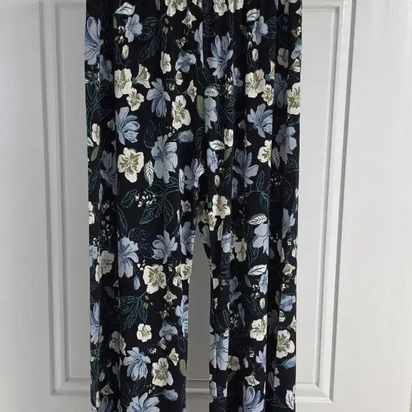 [BUNJANG] Navy Summer 9-Length Straight Fit Trousers (Size 55-77) / 새상품 여름 꽃바지(55-77)