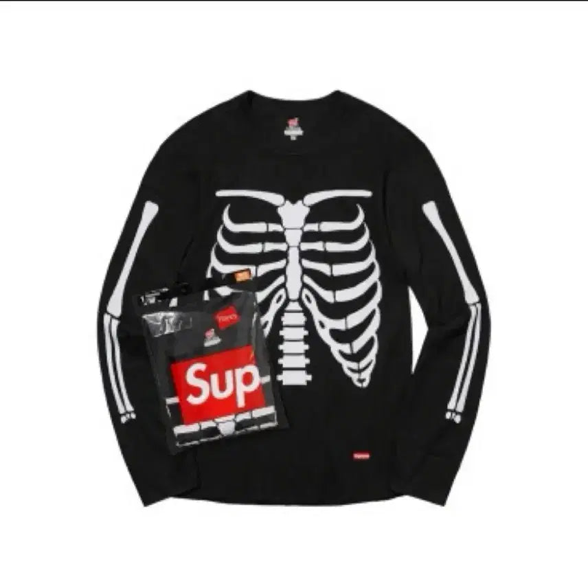 [BUNJANG] Supreme Haynes Bones Thermal Crew Black Long Sleeve / 슈프림 헤인즈 본즈 써멀 크루 블랙 롱슬리브