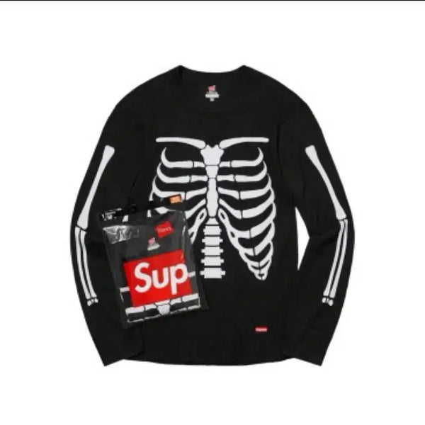 [BUNJANG] Supreme Haynes Bones Thermal Crew Black Long Sleeve / 슈프림 헤인즈 본즈 써멀 크루 블랙 롱슬리브