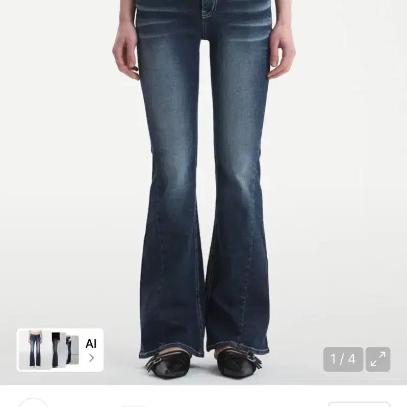 [BUNJANG] Sinerjin CAT WASHING MID-RISE JEANS (DEEP BLUE) / 시너진 CAT WASHING MID-RISE JEANS (DEEP BLUE)
