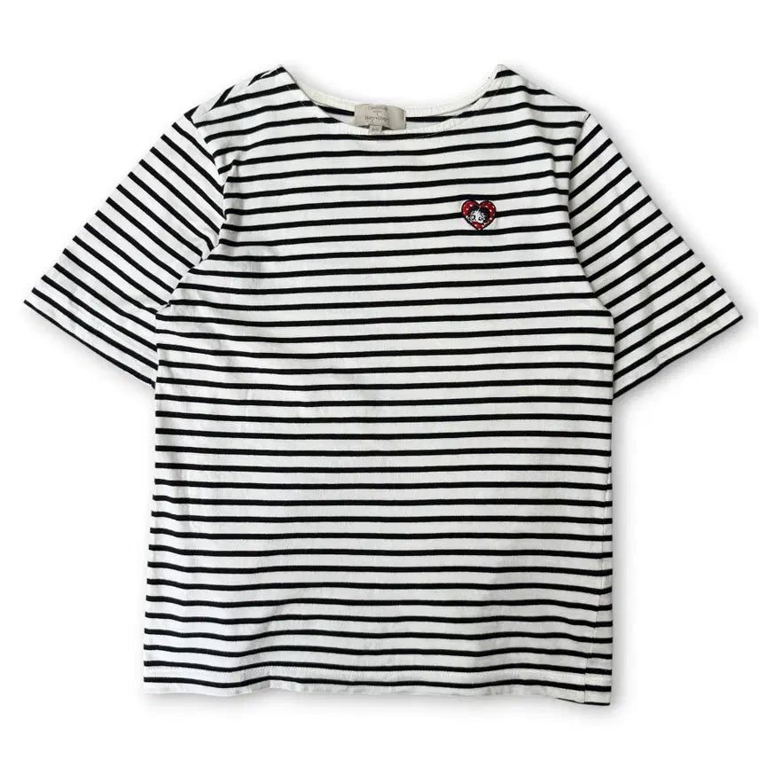 [BUNJANG] Betty Boop Striped Short Sleeve T-Shirt / (55) 베티붑 스트라이프 반팔 티셔츠