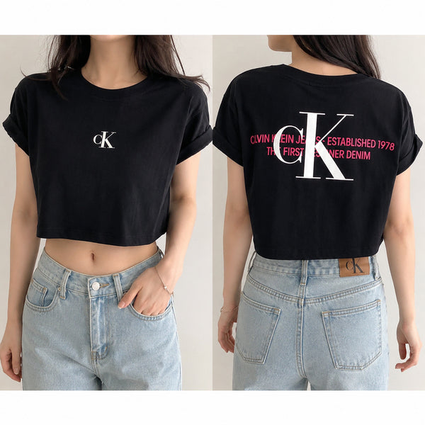 [BUNJANG] Calvin Klein Crop Short Sleeve T-Shirt / [85]캘빈클라인 크롭 반팔티