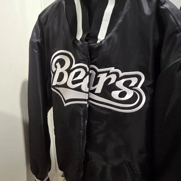 [BUNJANG] Nepos Doosan Bears Black Baseball Bomber Jacket / 네포스 두산베어스 블랙 야구점퍼 봄버 자켓 90