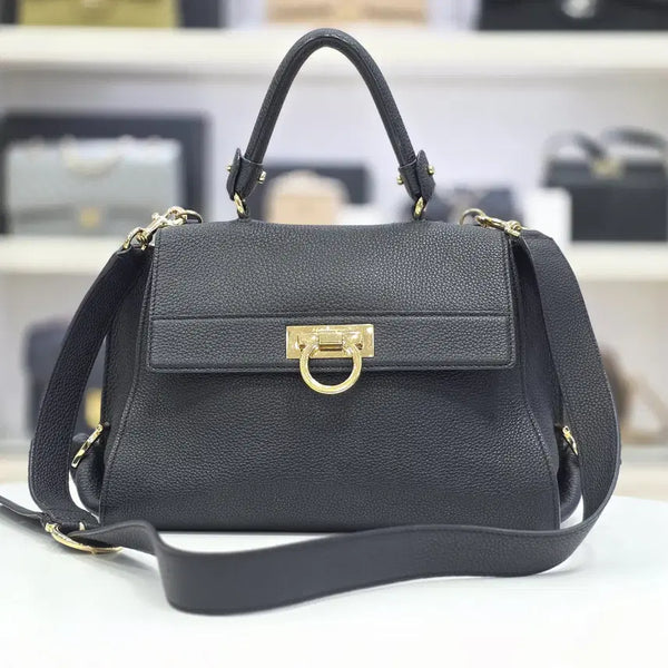 [BUNJANG] Salvatore Ferragamo Sofia Small Gold-Plated Tote Shoulder Bag / 페레가모 소피아 스몰 금장 토트 숄더백 21 E530