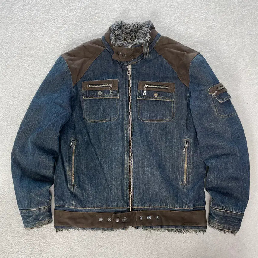 [BUNJANG] Vintage Denim Biker Jacket / 빈티지 데님 바이커 자켓
