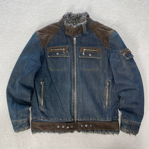 [BUNJANG] Vintage Denim Biker Jacket / 빈티지 데님 바이커 자켓