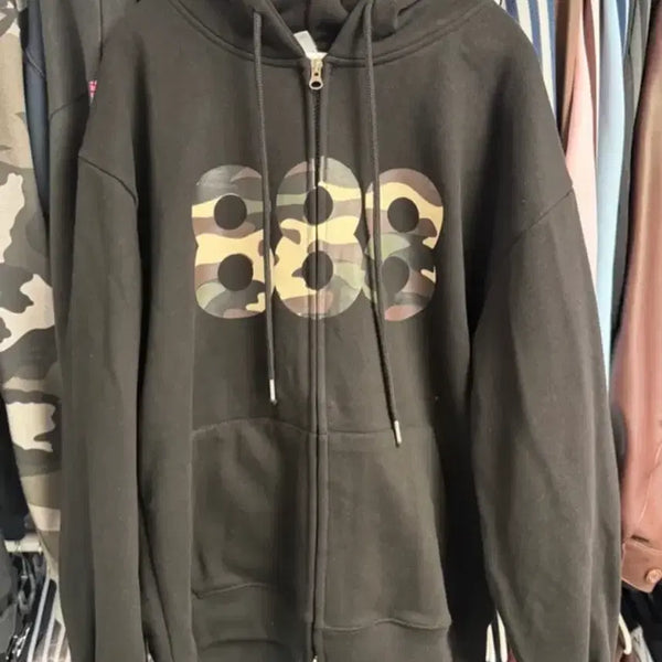 [BUNJANG] Prime Eight Camouflage Logo Zip-Up Hoodie / 프라임에이트 후드집업