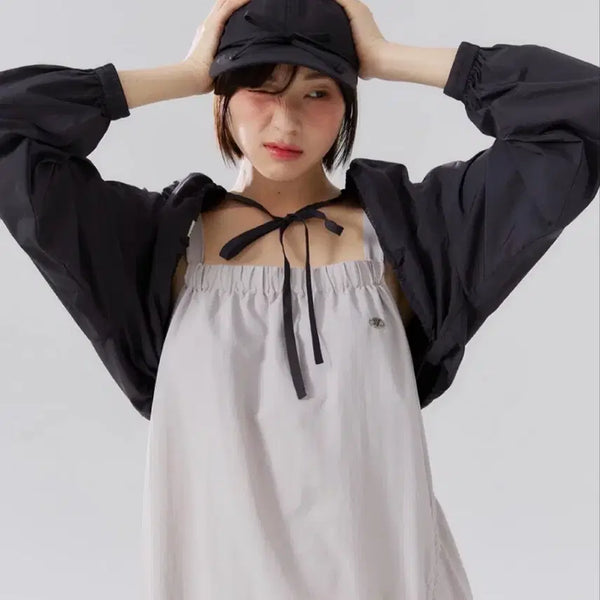 [BUNJANG] Delicent Nylon Bolero Jumper / 델리센트 나일론 볼레로 점퍼