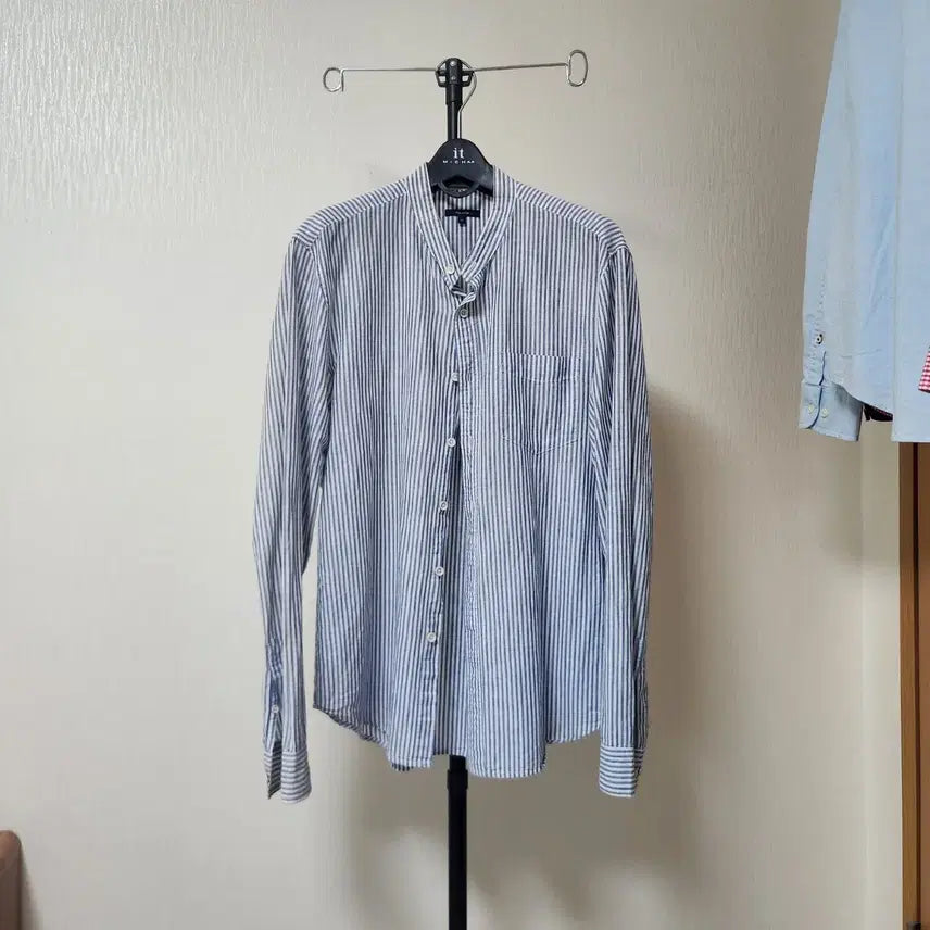[BUNJANG] Polham Striped Shirt Size 105 Blue / 폴햄 스트라이프 셔츠 105 블루