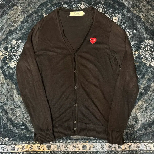 [BUNJANG] Comme des Garçons Play Knit Cardigan Black Heart Logo / 꼼데가르송 니트 가디건