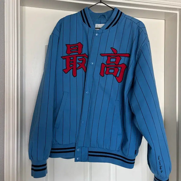 [BUNJANG] Supreme Pinstripe Varsity Jacket (Large) / [L] 슈프림 핀스트라이프 최고 바시티