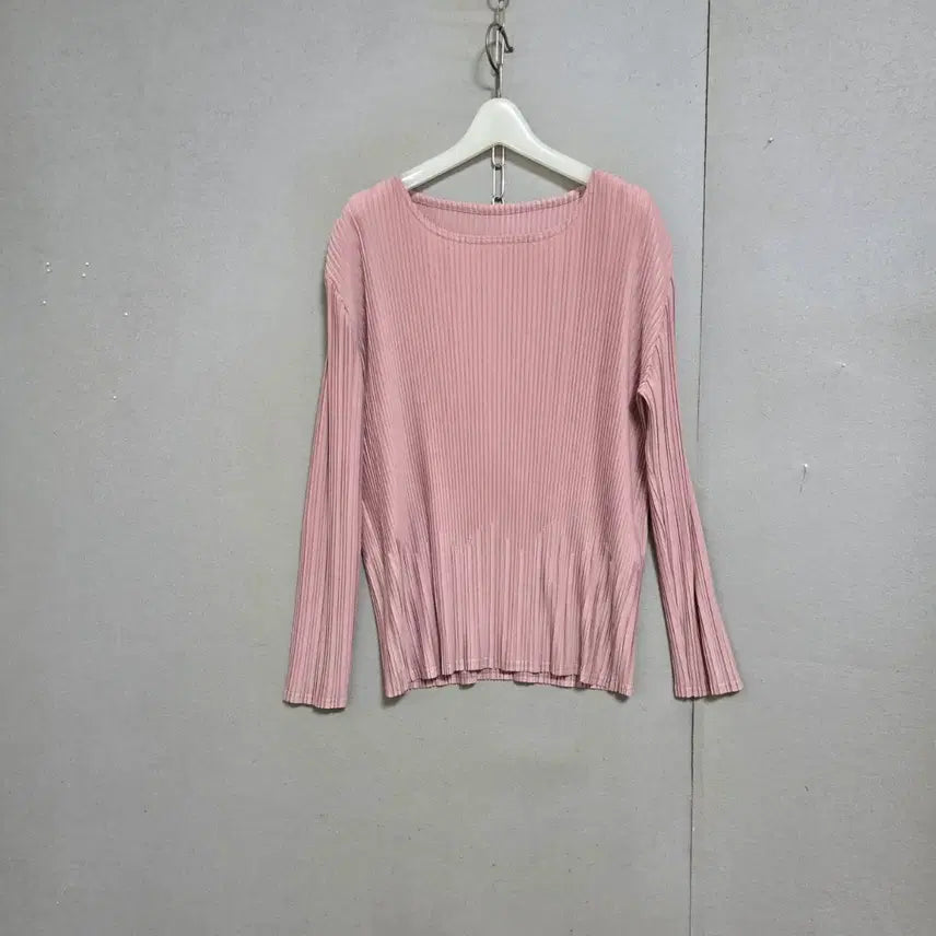 [BUNJANG] Pleats Me Indie Pink Long Sleeve T-Shirt / 플리츠미 인디핑크 긴팔 티셔츠 FF  n7719