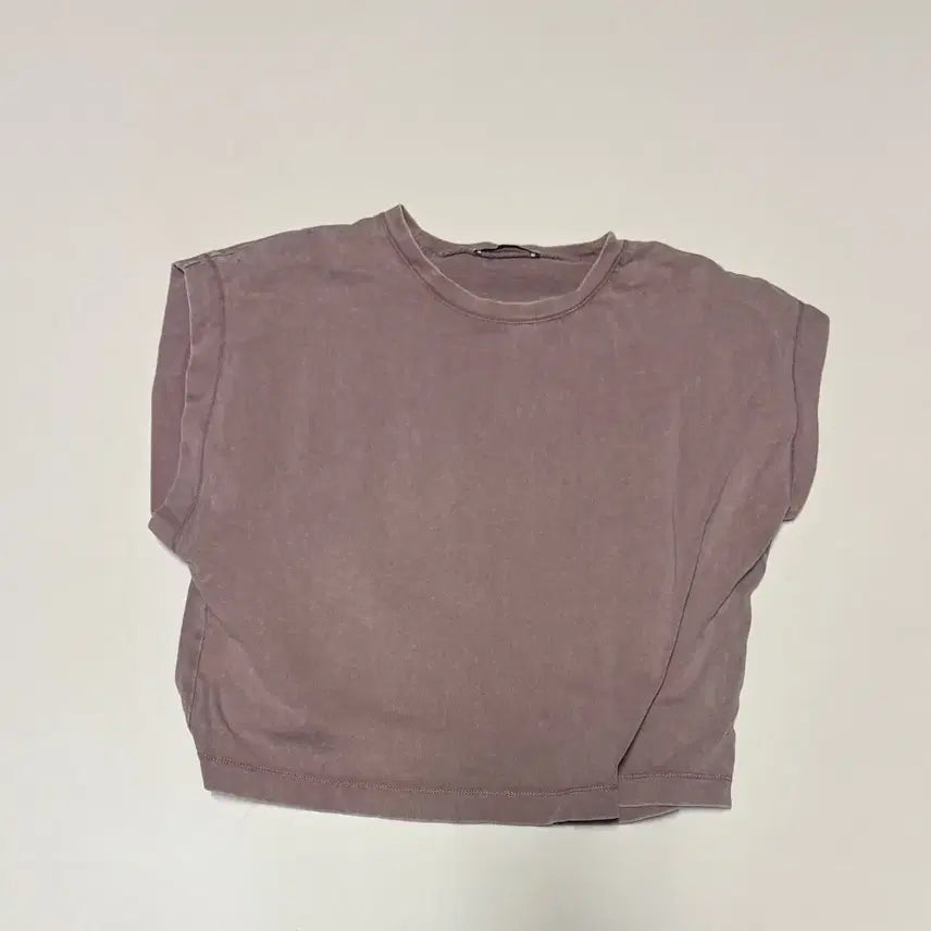 [BUNJANG] Zara Women's Vintage Pigment Pink Wash Crop T-Shirt / 여성 자라 ZARA 빈티지 피그먼트 핑크 워싱 크롭 티셔츠