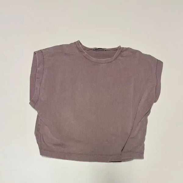 [BUNJANG] Zara Women's Vintage Pigment Pink Wash Crop T-Shirt / 여성 자라 ZARA 빈티지 피그먼트 핑크 워싱 크롭 티셔츠