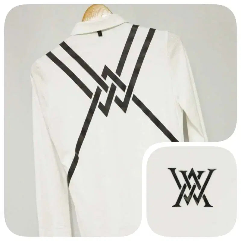 [BUNJANG] Anew Golf White Big Logo Functional Golf T-Shirt Women's 55 / 어뉴골프 화이트 빅로고 기능성 골프 티셔츠 여성55
