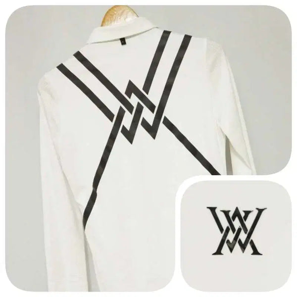 [BUNJANG] Anew Golf White Big Logo Functional Golf T-Shirt Women's 55 / 어뉴골프 화이트 빅로고 기능성 골프 티셔츠 여성55