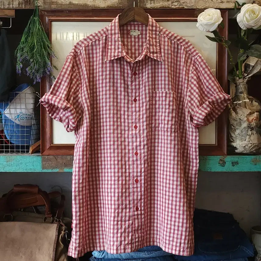[BUNJANG] Levi's 90s Red Tab Country Camp Shirt Red L / 90s 리바이스 반팔셔츠 리바이스 레드탭 컨트리 캠프 셔츠 레드 L