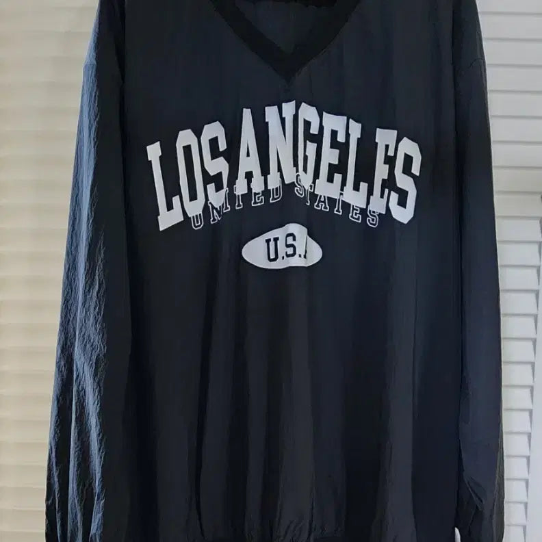 [BUNJANG] RICH Los Angeles V-Neck Long Sleeve T-Shirt Black / (새상품)RICH 로스앤젤레스 V넥 긴팔 티셔츠 블랙