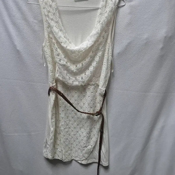[BUNJANG] Vogue Girl Sleeveless Lace Mini Dress with Belt / 보그걸 민소매 레이스 원피스가죽 벨트 포함