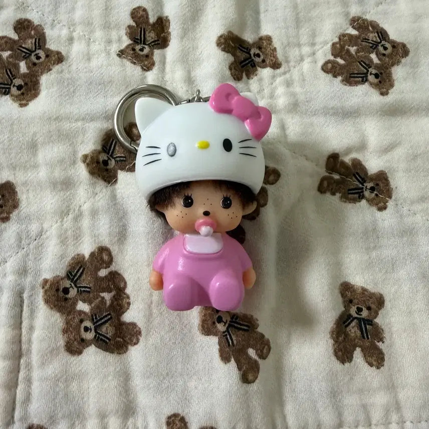 [BUNJANG] Hello Kitty Monchhichi Keychain / 헬로키티 몬치치 키링