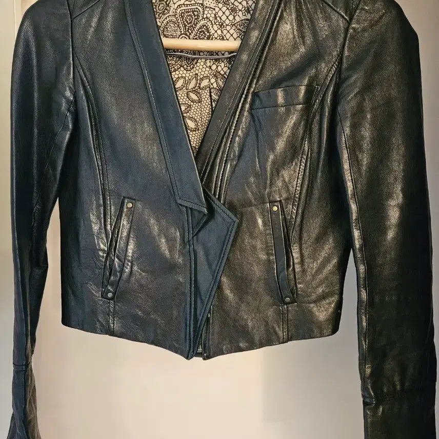 [BUNJANG] Maje Lambskin Leather Jacket / 마쥬 양가죽 자켓