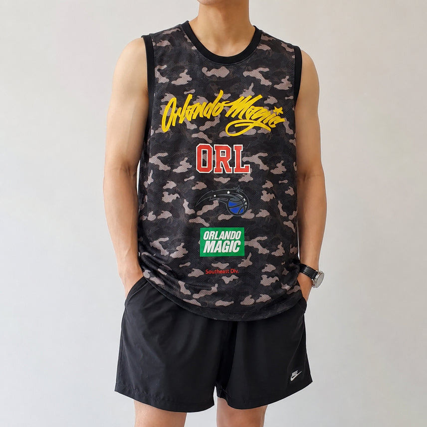 [BUNJANG] NBA Orlando Magic Camo Mesh Sleeveless Top Men's 105 / [105]NBA 올랜도 매직 카모 메쉬 민소매티