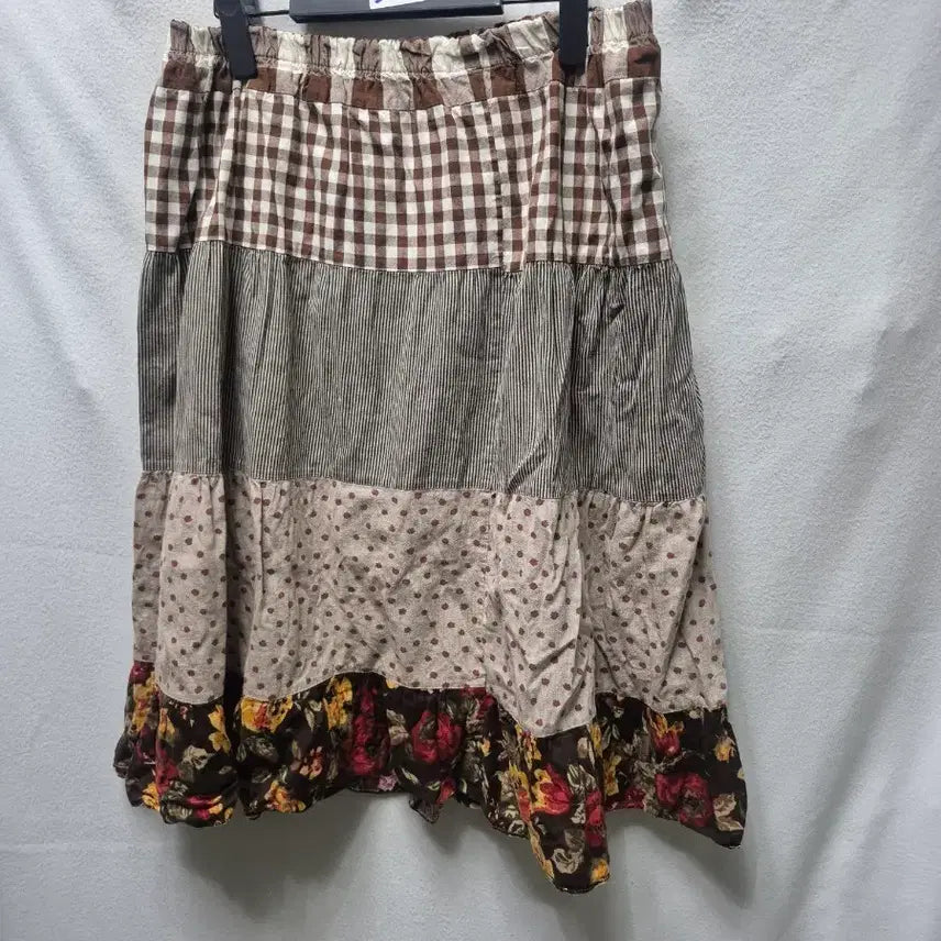 [BUNJANG] Patchwork Tiered Skirt / 패치워크 캉캉 스커트 30 32인지