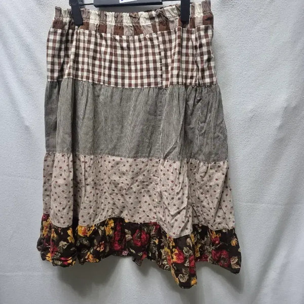 [BUNJANG] Patchwork Tiered Skirt / 패치워크 캉캉 스커트 30 32인지