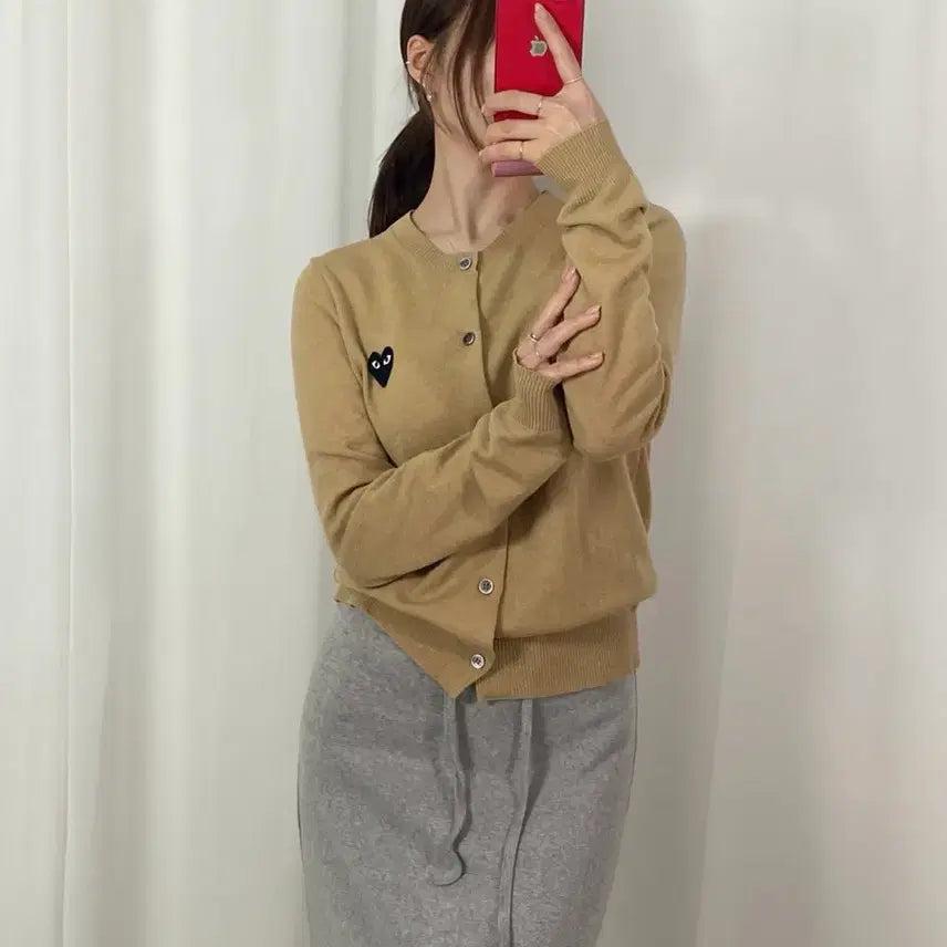 [BUNJANG] Comme des Garçons Sand Beige U-Neck Cardigan / 꼼데가르송 샌드베이지 유넥 가디건