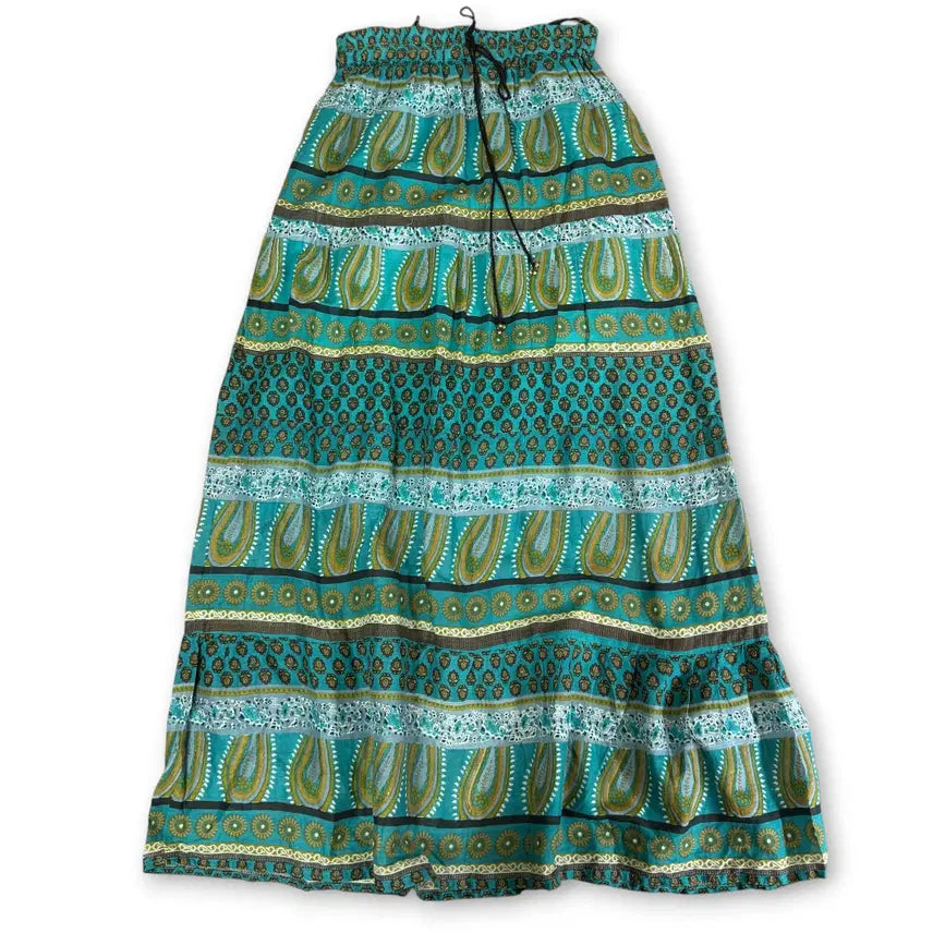 [BUNJANG] Magazin Mint Core Ethnic Indian Boil Cotton Long Skirt (S) / 마가진 민트코어 에스닉 인도 보일코튼 롱스커트 S