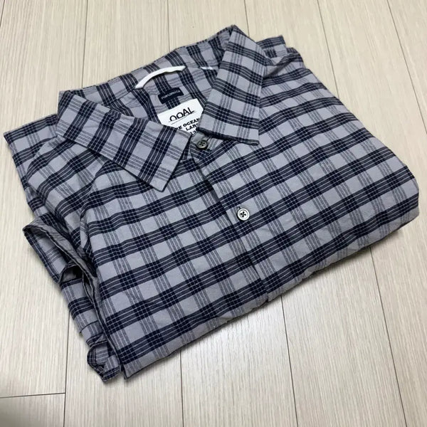 [BUNJANG] nanamica Check Short Sleeve Shirt Navy M / 나나미카 체크 반소매 셔츠 M