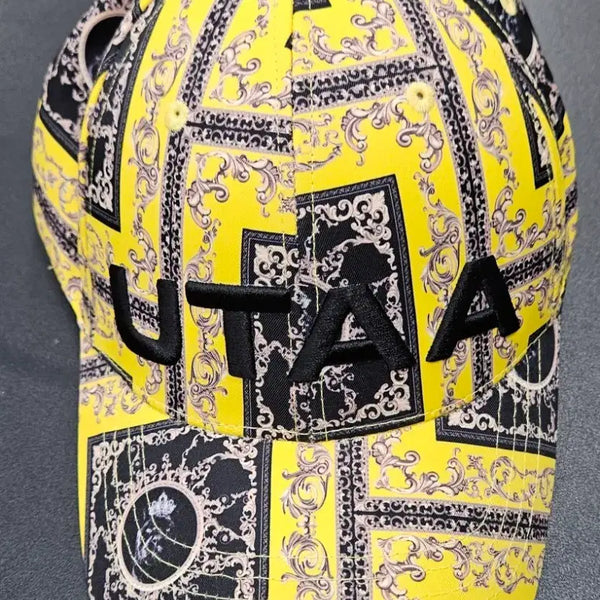 [BUNJANG] UTAA Neon Baroque Golf Cap Yellow Free Size / [오염없이상태좋음]유타(UTAA) 네온 바로크 골프 캡  (옐로우) Free